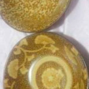 Sound Collection  Bowls 2pc. Sausaku Japan Brown and gold.